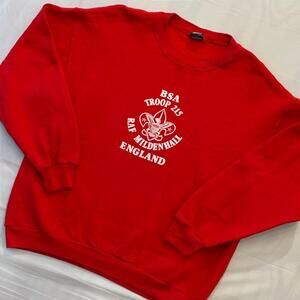 🇬🇧 Vintage BSA Boy Scouts Sweatshirt L RAF Mildenhall England Air Force Base